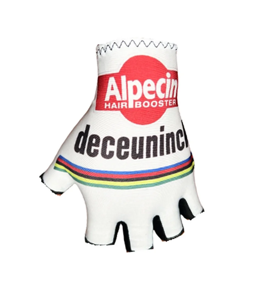 2024 Alpecin Deceuninck Team One Pair Mezze Dita Guanti In Jersey Da Ciclismo Mtb Road Mountain Bike Guanti In Gel Per Bicicletta