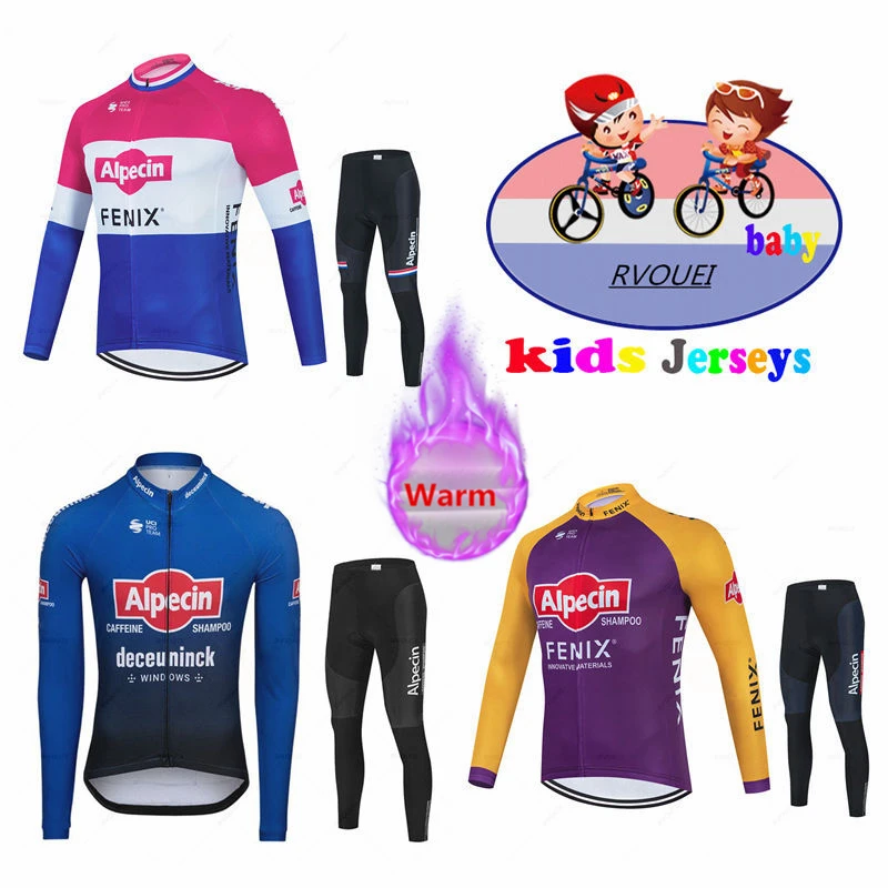 Alpecin Fenix Abbigliamento Da Ciclismo Per Bambini Set Di Maglie A Maniche Lunghe Per Ragazzo Giacca Termica Per Bambini Invernale Uniforme Ropa Cicl