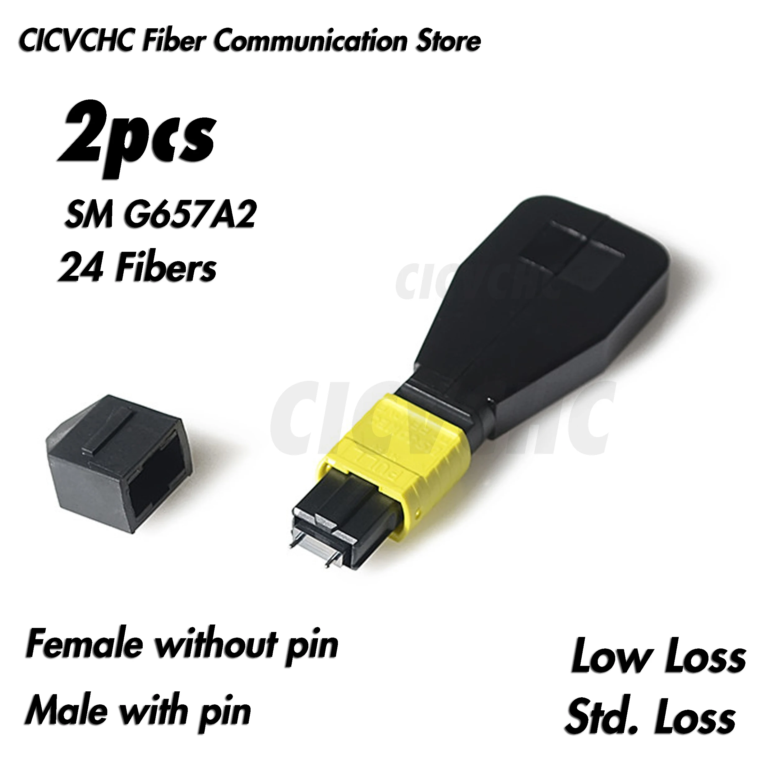 2 Pezzi 24 Fiber Mpo/Apc Modulo Loopback Single Mode Os2 Con Elite O Perdita Standard