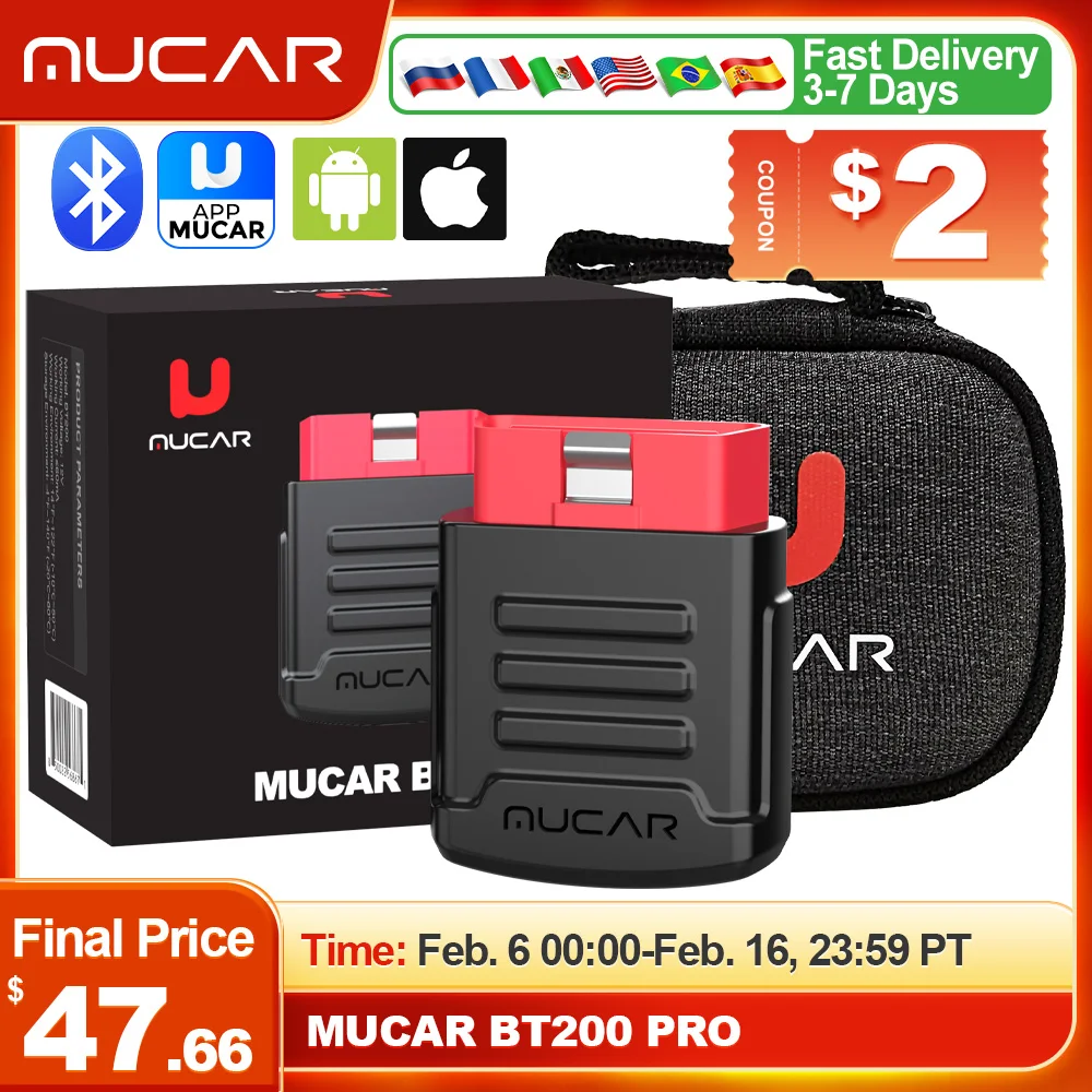 Mucar Bt200 & Bt200 Pro Obd 2 Strumenti Diagnostici Automobilistici Bt200 Bluetooth Obd2 Scanner Diagnostica Automatica Di Tutti I Sistemi 15 Ripristi