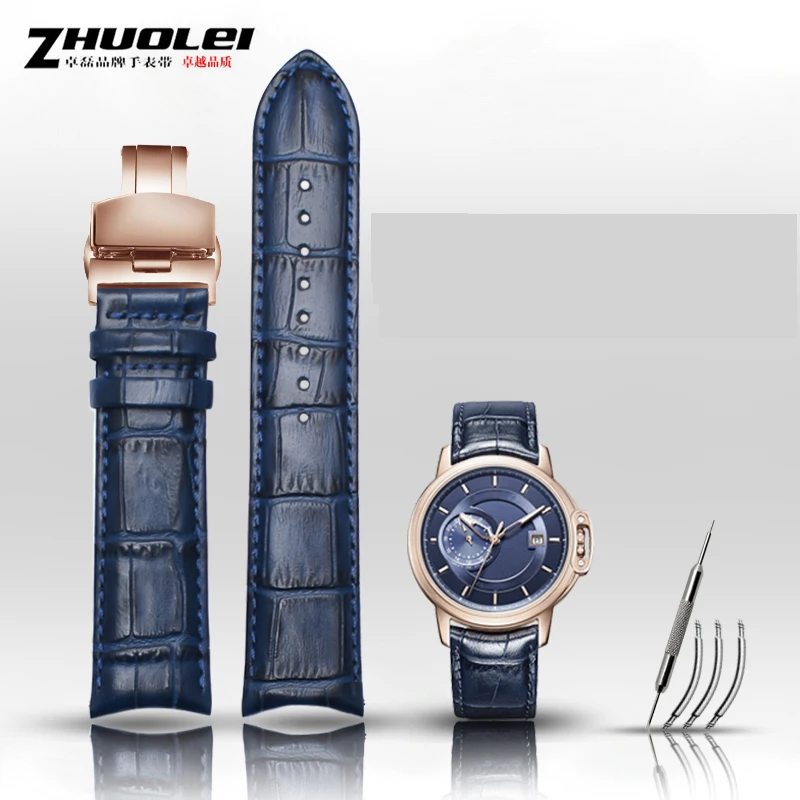 Cinturino Per Orologio In Vera Pelle Con Estremità Curva 20 21 22Mm Cinturino Per Orologio Per Tissot Seiko Rossini 8633 7633 9633 Accessori Per Cintu