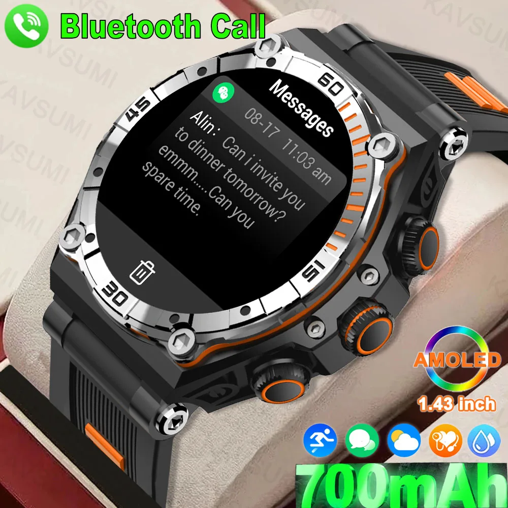 Nuovi Uomini Dual Bluetooth Chip Call Smart Watch 700 Mah 8 + 1 Sport Mode Ip68 Impermeabile Women Fitness Smart Watch