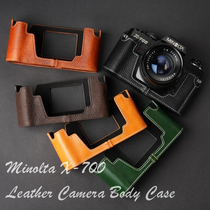 Custodia Per Fotocamera In Vera Pelle Di Vacchetta Per Fotocamera Da Lavoro Manuale Per Minolta X-700 X-570 X-300 X-370 Custodia Protettiva Base Per S