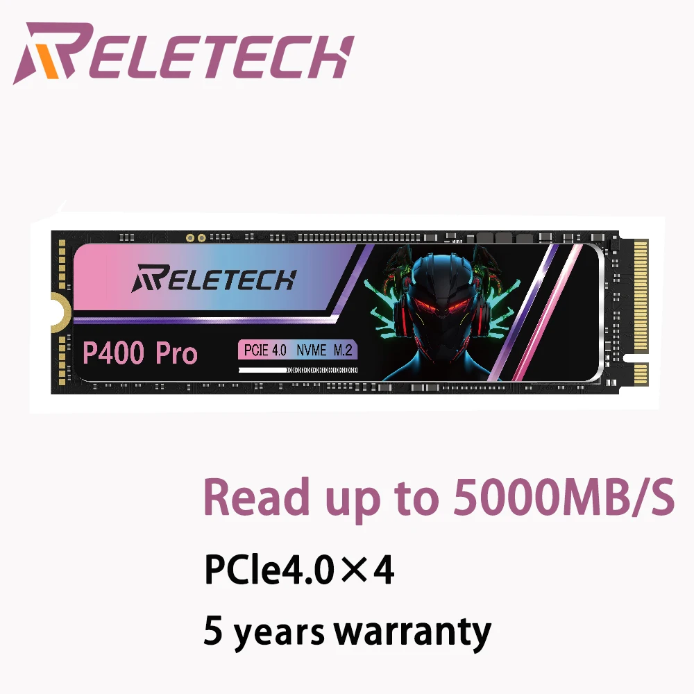 Reletech M.2 P400Pro M2 Ssd Nvme Pcie 4.0X4 1Tb 5000 Mb/S Unità A Stato Solido Dram Cache Per Ps5 Playstation 5 Laptop Desktop