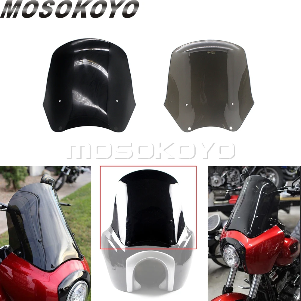 Moto Sport Faro Carenatura Sostituzione Parabrezza Parabrezza Per Harley Fat Boy Dyna Low Rider Street Fat Bob 1987-17