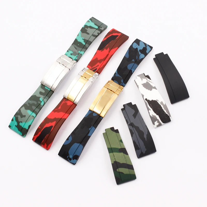 Accessori Per Orologi Per Cinturino Per Orologio Da Uomo E Da Donna In Silicone Mimetico Rolex Da 20Mm
