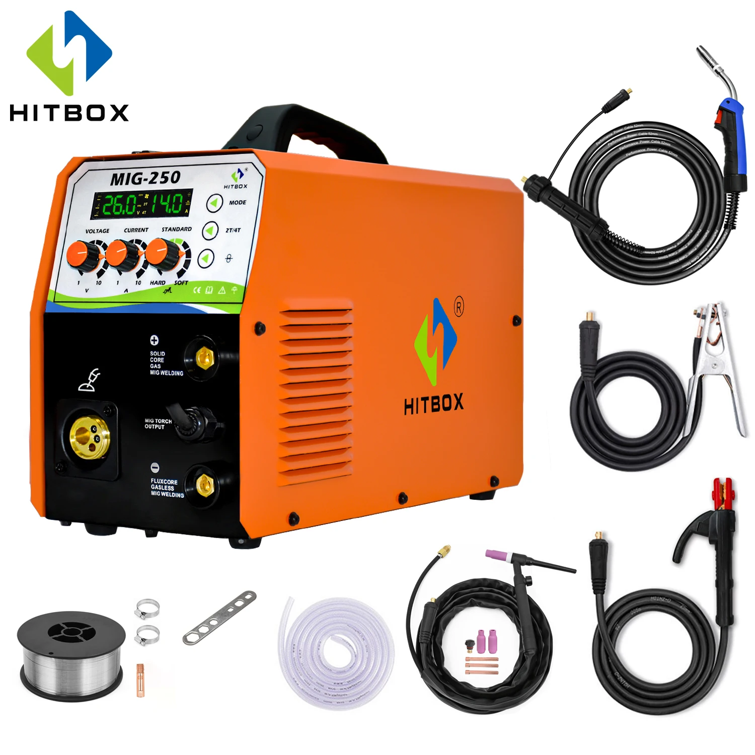 Hitbox Mig Saldatrice Semiautomatica Synergy 220V Tig Saldatrice Ad Arco Inverter Argon Co2 Multiuso Mig250