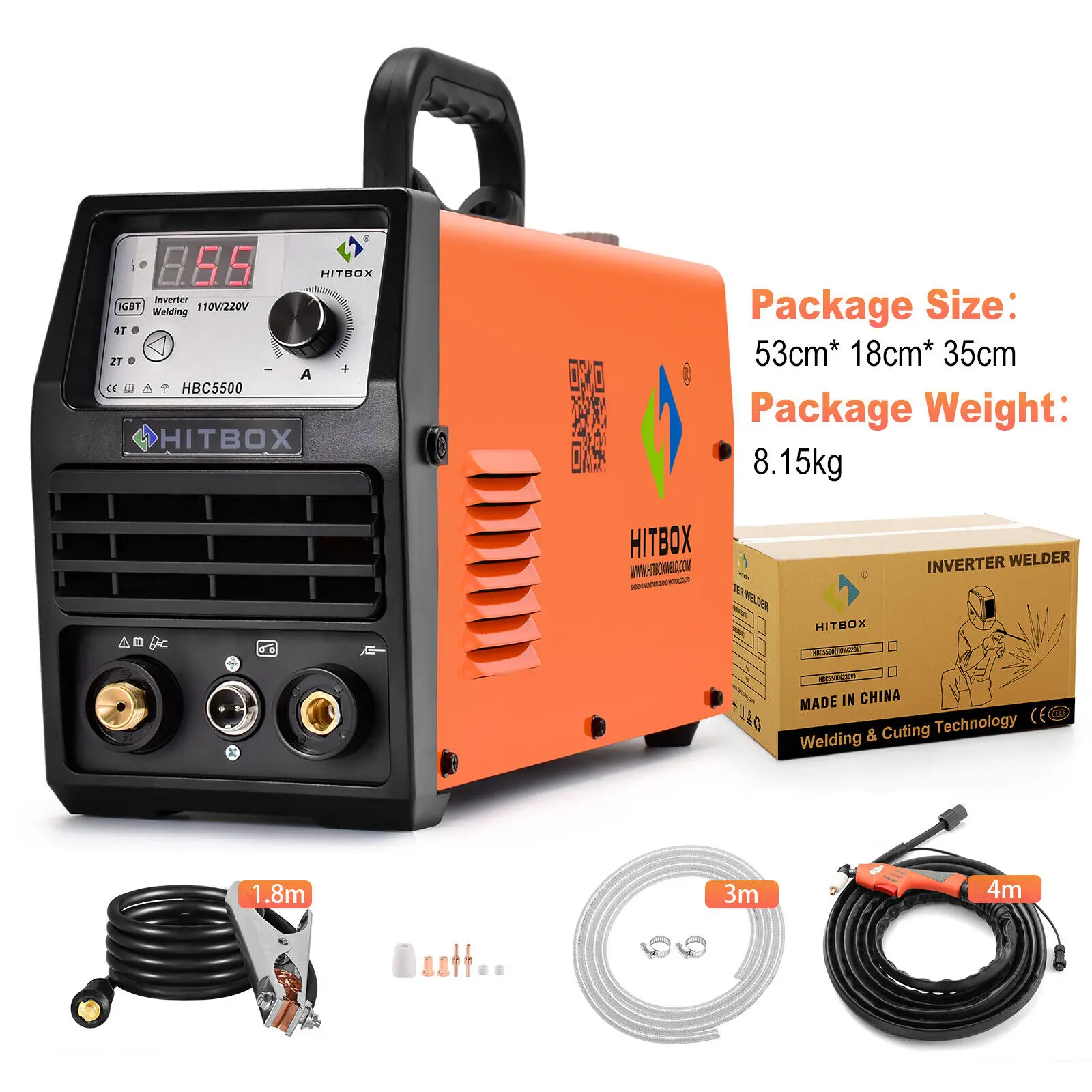 Hitbox Plasma Cutter Machine 55Amp Dc Air Clean Cutting Machine Hbc5500 16Mm Plasma Cutter Per Metallo Acciaio Al Carbonio Alluminio Igbt