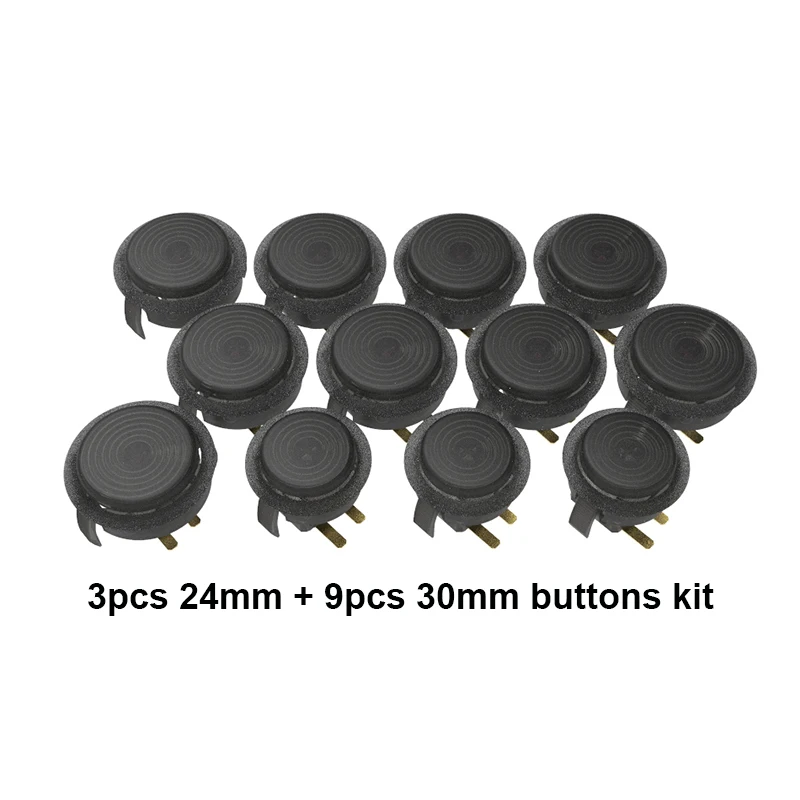 3Pcs 24Mm 9 Pcs30Mm Kit Pulsanti Meccanici Sostituire Per Hitbox Arcade Fai Da Te Build Cabinet Mame Machines