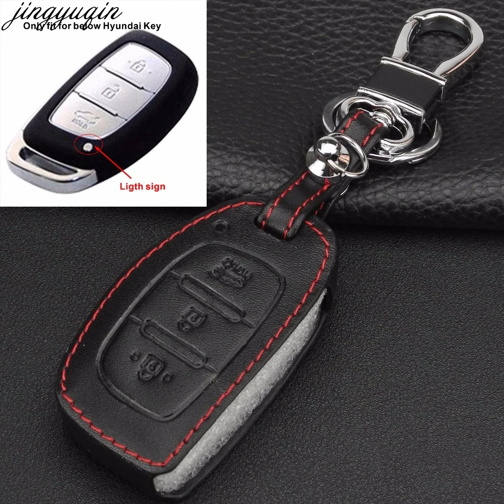 Remote 3 Buttons Key Case Cover Leather For Hyundai Avante /Porter Grandeur Sonata 8 Santafe I30 Hb20 Solaris Verna Ix25 Ix35