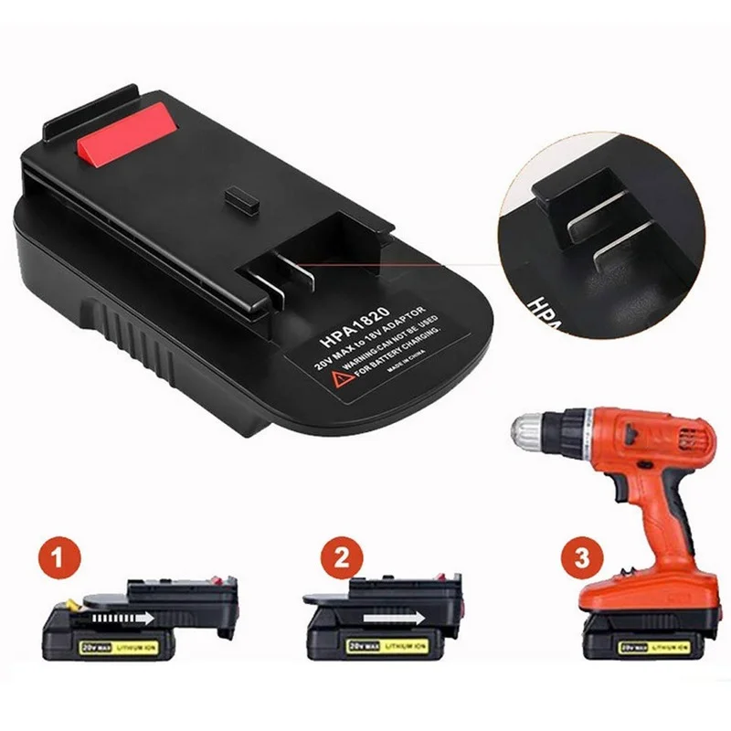 Adattatore Batteria Hpa1820 Per Black Decker/Stanley/Porter Cable 20V Max Lithium Battery Converti In Per 18V Nicad Nimh Tools