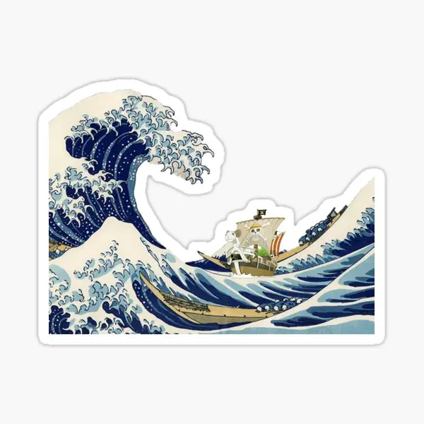 Going Merry Wave  5Pcs Stickers For Cartoon Wall Background Laptop Room Decor  Living Room Decorations Water Bottles Cute Art