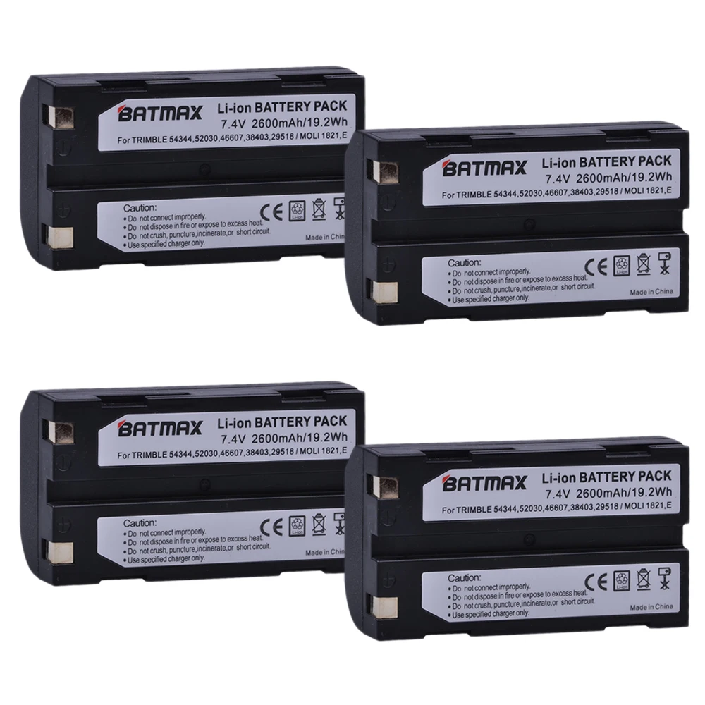 Batmax 4Pcs 2600Mah Batteria Per Trimble 54344,29518,46607,52030,38403,R8,5700,5800, R6, R7, R8, R8 Gnss,Mt1000 Ricevitore Gps