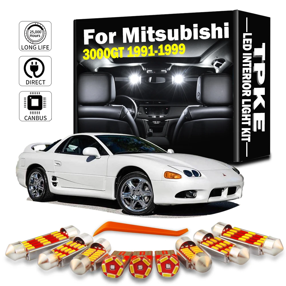Tpke 12Pcs Led Bulb Interior Map Dome Light Kit Per Mitsubishi 3000Gt 1991 1992 1993 1994 1995 1996 1997 1998 1999 Accessori