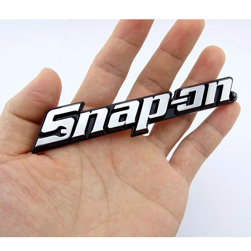 3D Design Oem 117Mm Snap On Tools Plastica Abs Argento/Nero Emblema Badge Logo Toolbox Etichettatura The Toolkit Stickers