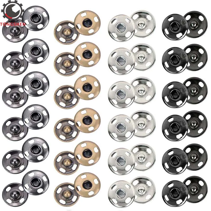15 Set 10 Mm Sew-On Snap Bottoni Automatici In Metallo Bottoni A Pressione Bottoni A Pressione Bottoni A Pressione In Metallo Bottoni A Pressione Per 