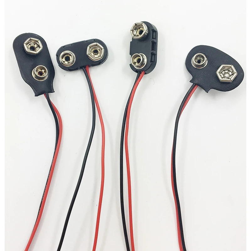 10 Pz Snap 9 V Battery Holder Clip Contor Hard Shell 10 Cm Cavo Di Piombo