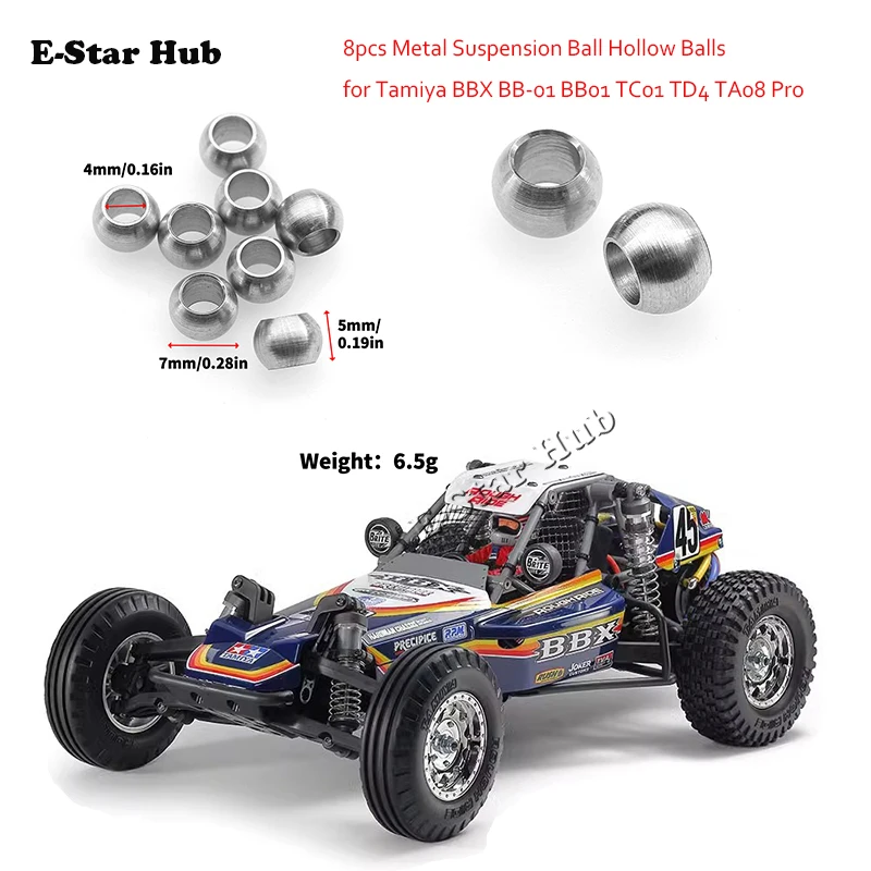 1/10 Rc Car Upgrade Parts Accessori Sfera Di Sospensione In Metallo Sfere Cave Per Tamiya Bbx Bb-01 Bb01 Tc01 Td4 Ta08 Pro 8 Pezzi