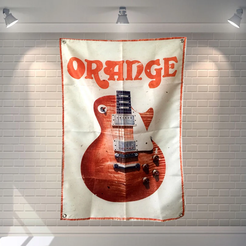 "Gibson" Pop Band Sign Cloth Flag Dipinti Appesi A Quattro Fori Cafe Hotel Music Studio Decoration