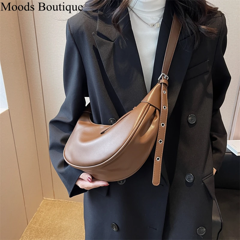 Umod Half Moon Hobo Bags For Women 2023 Ultima Borsa Di Design Di Lusso In Morbida Pelle Pu Borsa A Tracolla A Tracolla In Puro Colore