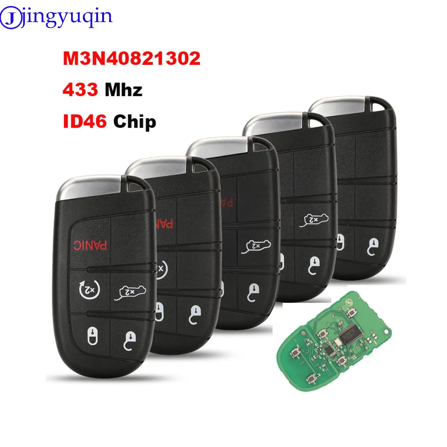 Jingyuqin Sostituzione Smart Remote Car Key Chip Fob 433Mhz Id46 Chip Per Jeep Grand Cherokee