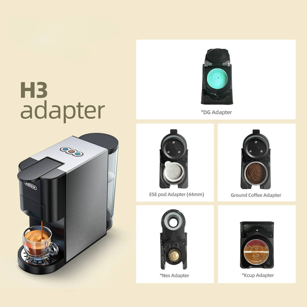 1 Pz Adattatore Caffè Per Hibrew 513 H3 K-Cup/ Caffitaly/ Lavazza/Ese