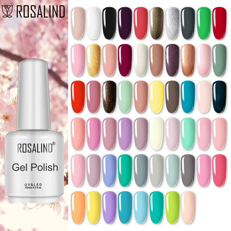 Rosalind 15Ml Smalto Gel Per Unghie Smalto Ibrido Semi Permanente Nail Art Design Soak Off Top Base Coat Esmalte Smalto Per Unghie Gel Uv