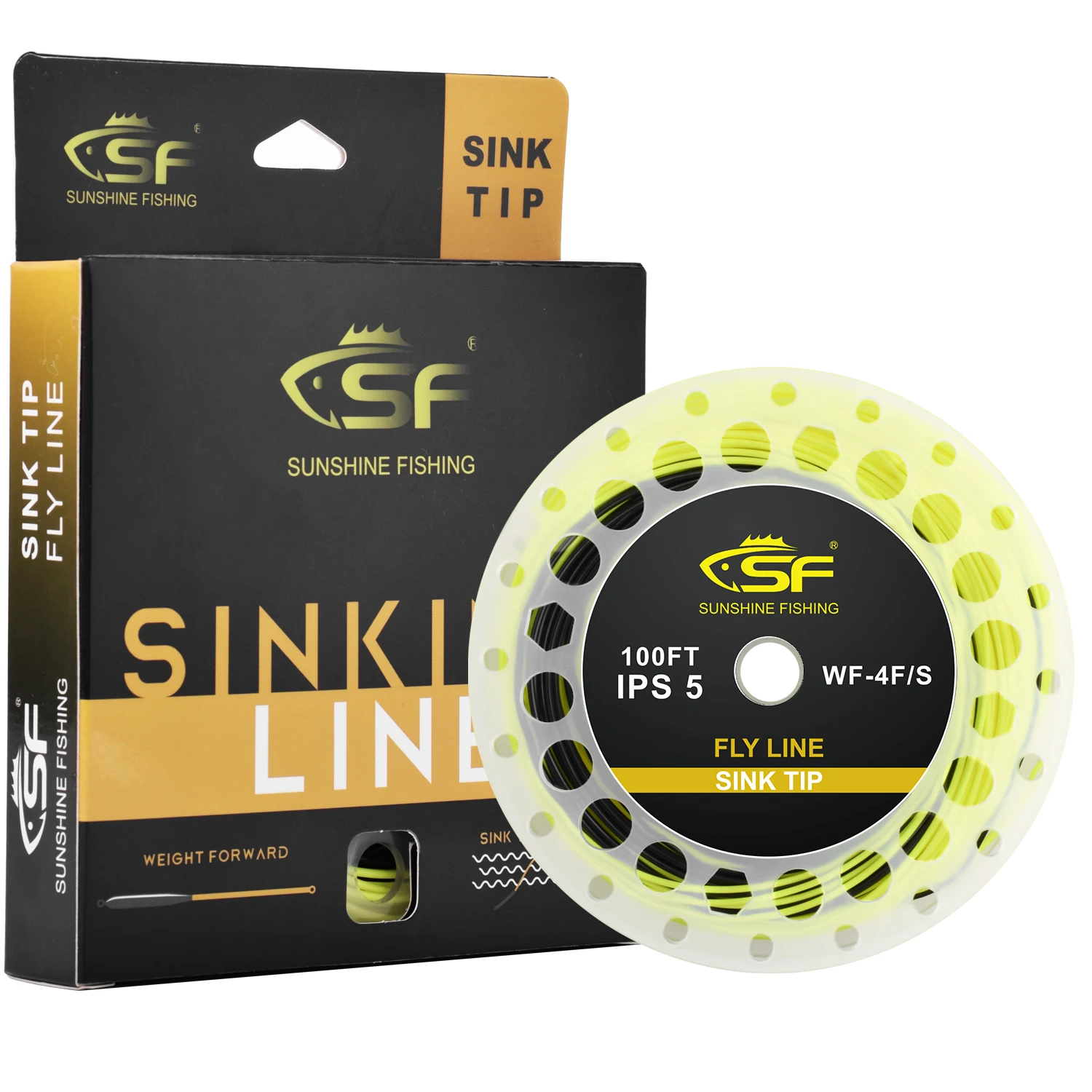 Sf 100Ft Sinking Tip Fly Fishing Line Hi-Viz Ips5 Fly Line Weight Forward Taper Floating Wf 3 4 5 6 7 8 9 Wt
