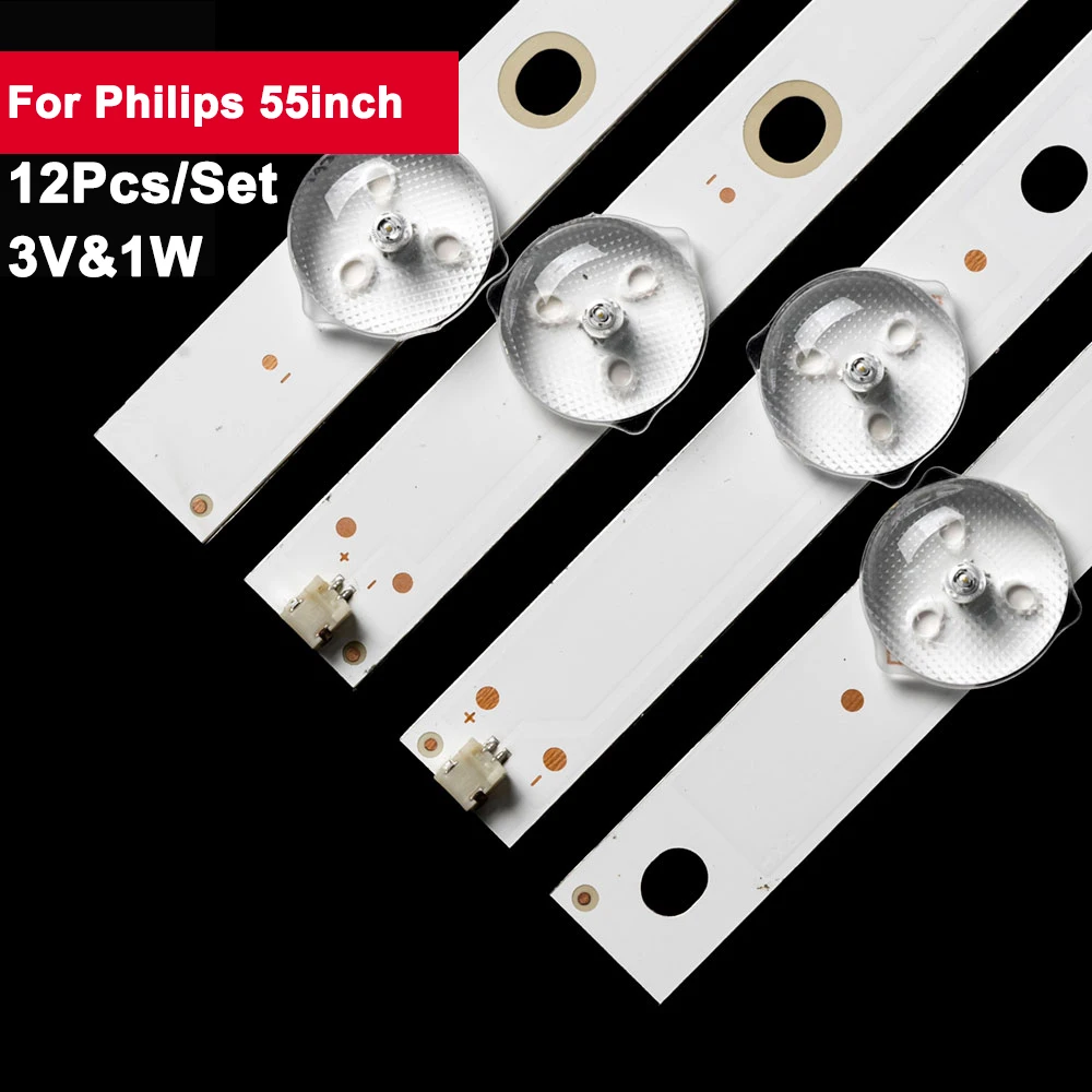 Barra Di Retroilluminazione Tv Led/Lcd 3V 585Mm Per Philips 55 Pollici 12 Pz/Set Parti Di Riparazione Tv 55 Puf6051 55 Pff505 55 Bff3656 55 Puf5250 55