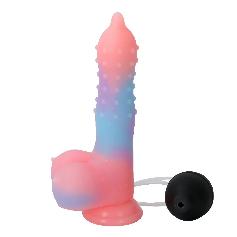 Woye Silicone Liquido Punti Convessi Dildo Con Ventosa Spray Liquido Funzione Sexs18 Realistico Squirting Pene Giocattoli Del Sesso Per Le Donne