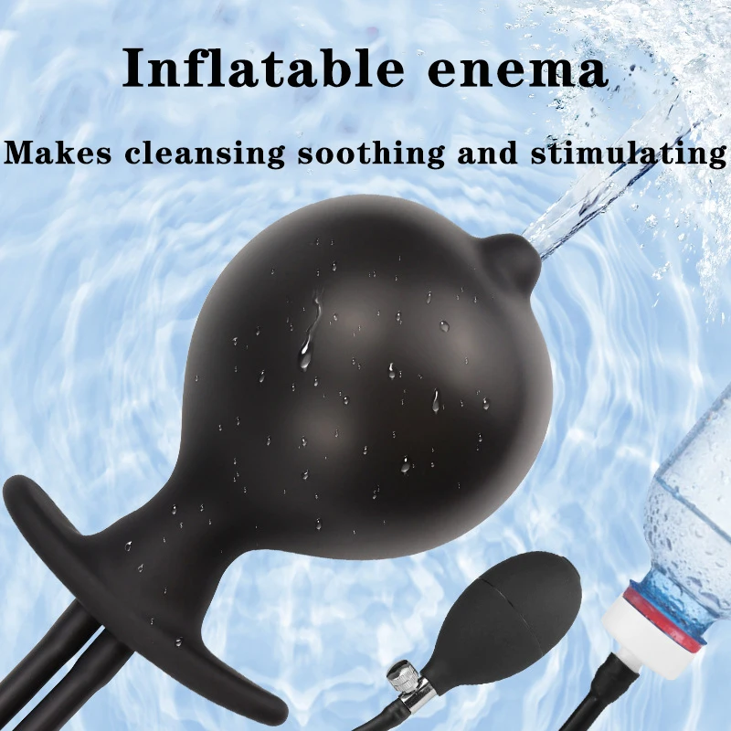 Silicone Clistere Plug Anale Gonfiabile Gay Pulitore Regolabile Dilatatore Posteriore Tirare Perline Spray Interno Per Uomo Giocattoli Erotici Per Adu