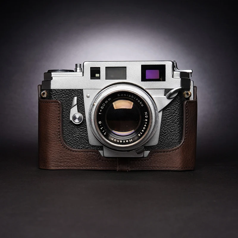 Design Per Konica Iii Iiia(3A) Iiim(3M) Mezza Custodia Per Fotocamera In Vera Pelle Fatta A Mano
