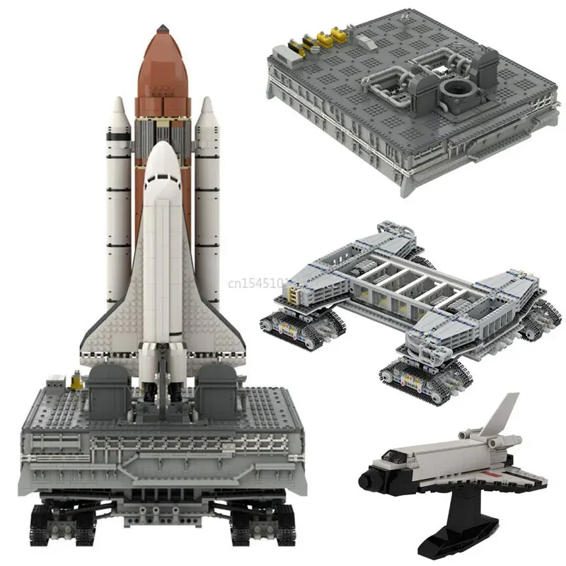 Moc High-Tech Space Shuttle Challenger Transporter Launch Platform Building Blocks Set Rocket Airplane Model Bricks Toys Gifts