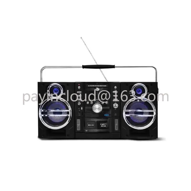 Retro Recorder Radio U Disk Tape Reader Bluetooth Dvd Karaoke Dual Card Con Registrazione Audio All-In-One