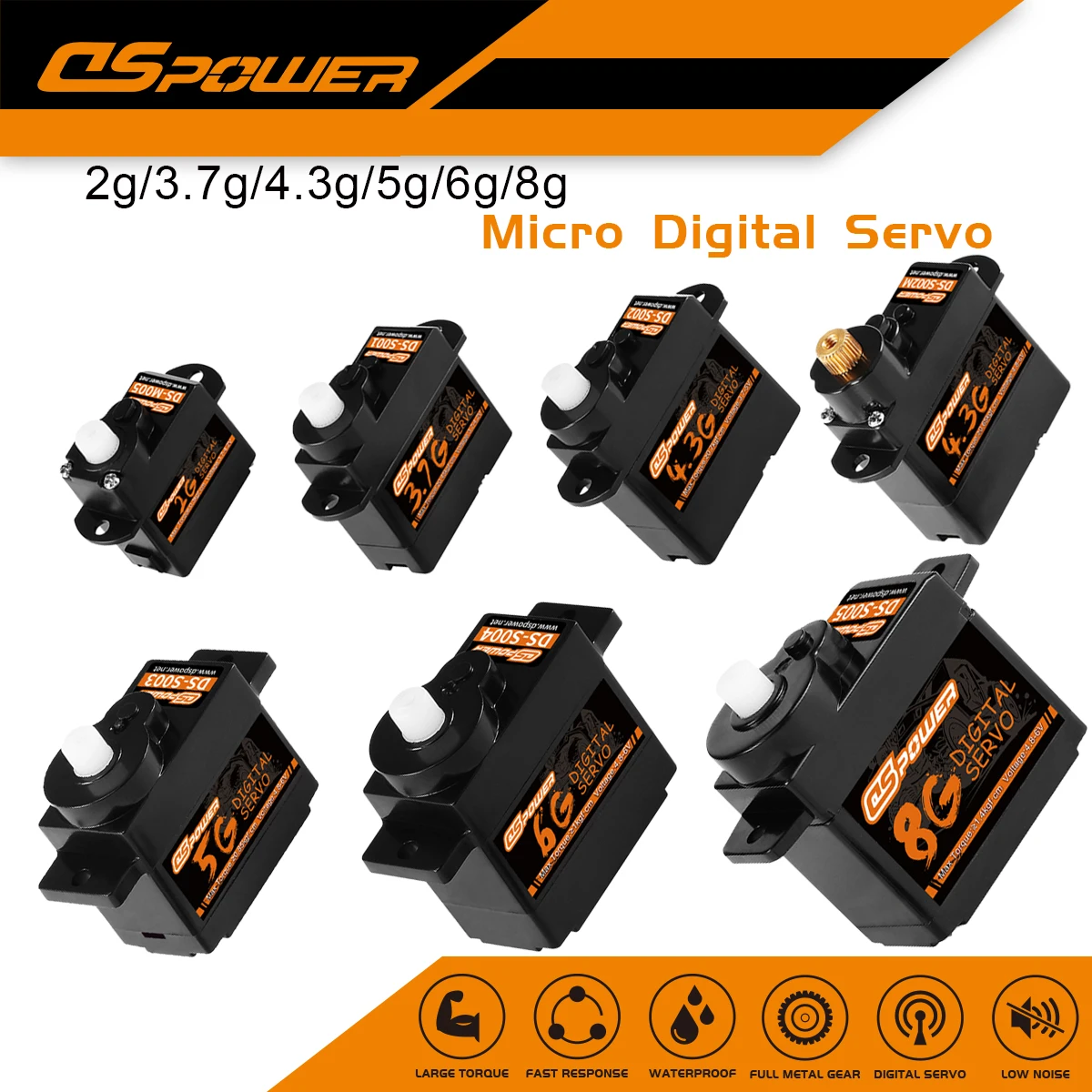 Dspower 2G 3.7G 4.3G 5G 6G 8G Micro Servo Digitale Mini Servo Per Scx24 Wltoys K969/K989/K999 Rc Car Airplane Helicopter Rc Boat
