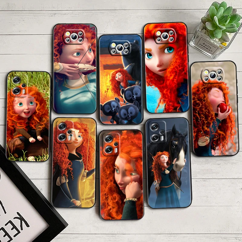 Brave Chips Princess Per Xiaomi Poco F5 X5 C55 C50 M5 M4 X4 X3 F3 Gt Nfc M3 C3 M2 F2 F1 Pro Custodia In Silicone Nero Per Telefono
