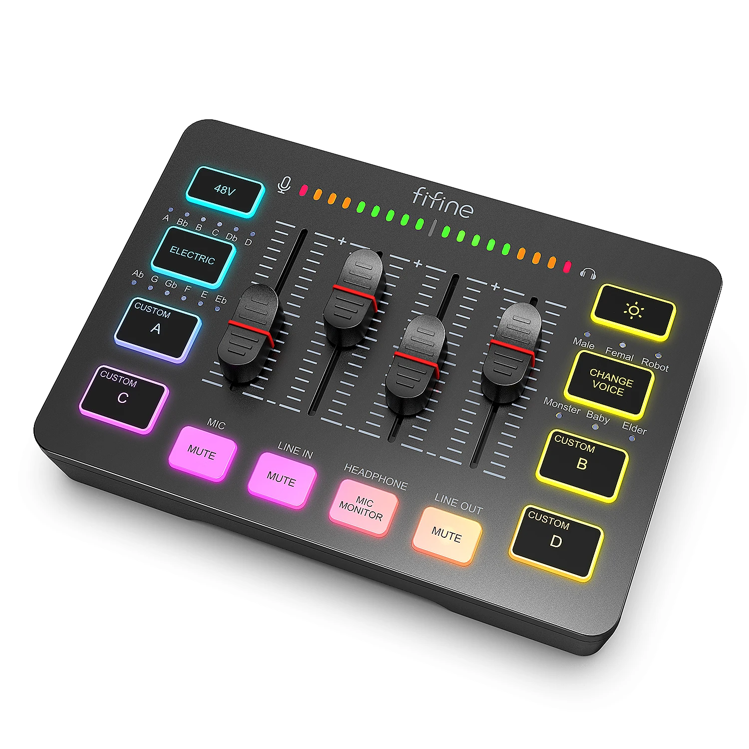 Mixer Audio Da Gioco Fifine, Mixer Rgb A 4 Canali In Streaming Con Interfaccia Microfono Xlr, Per Voce Di Gioco, Podcast, Amplificatore Sc3