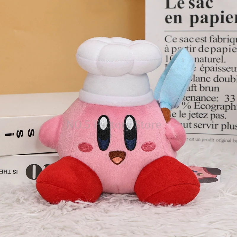 17Cm Star Kirby Peluche Cartoon Chef Kirby Peluche Bambola Morbida Farcita Anime Cute Pink Kirby Plushies Regalo Di Natale Per Bambini Bambini