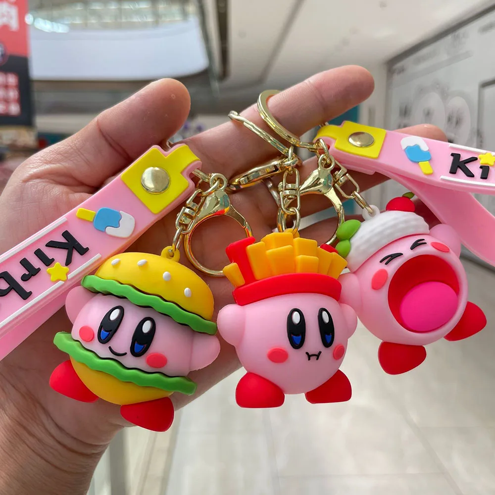 Star Kirby Anime Cartoon Figurine Portachiavi Portachiavi Borsa Ciondolo Kirby Waddle Dee Doo Model Girl Heart Dolls Regali Di Natale