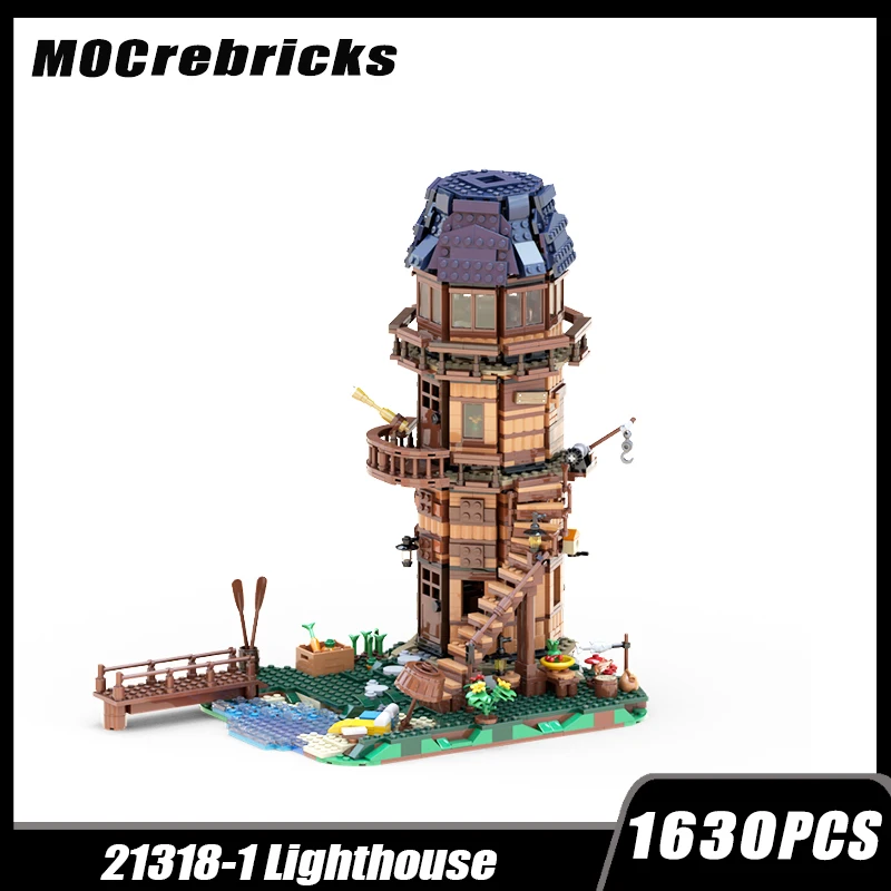 Moc-68088 Originalità 21318-1 Tecnologia Architettonica Del Faro Think Tree House Building Block Assemblare Modello Brick Toy Gif