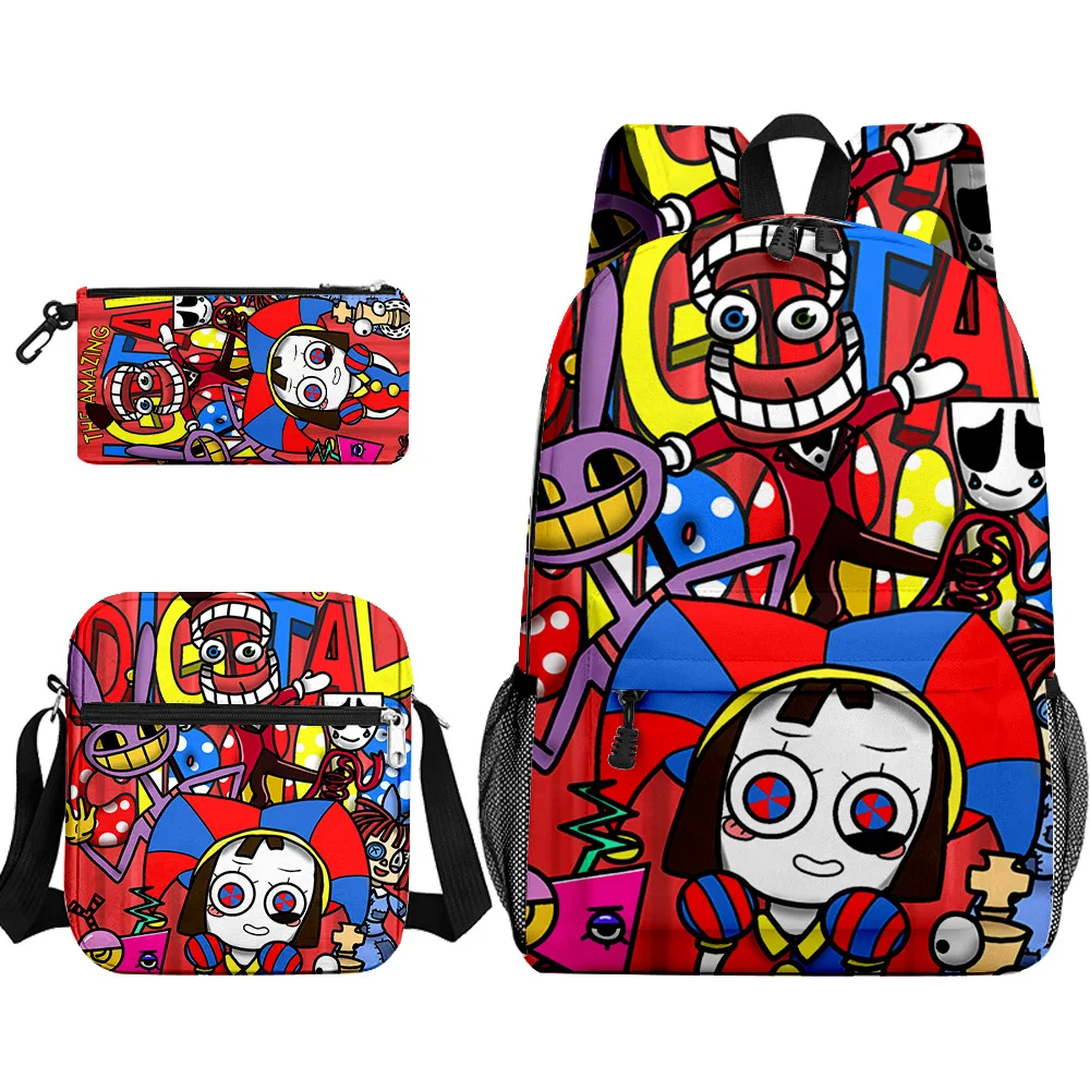 Nuovo Prodotto The Amazing Digital Circus Magical Digital Circus Zaino School Bag Pencil Bag Regalo Di Compleanno Per Ragazze Bambini Ragazzi