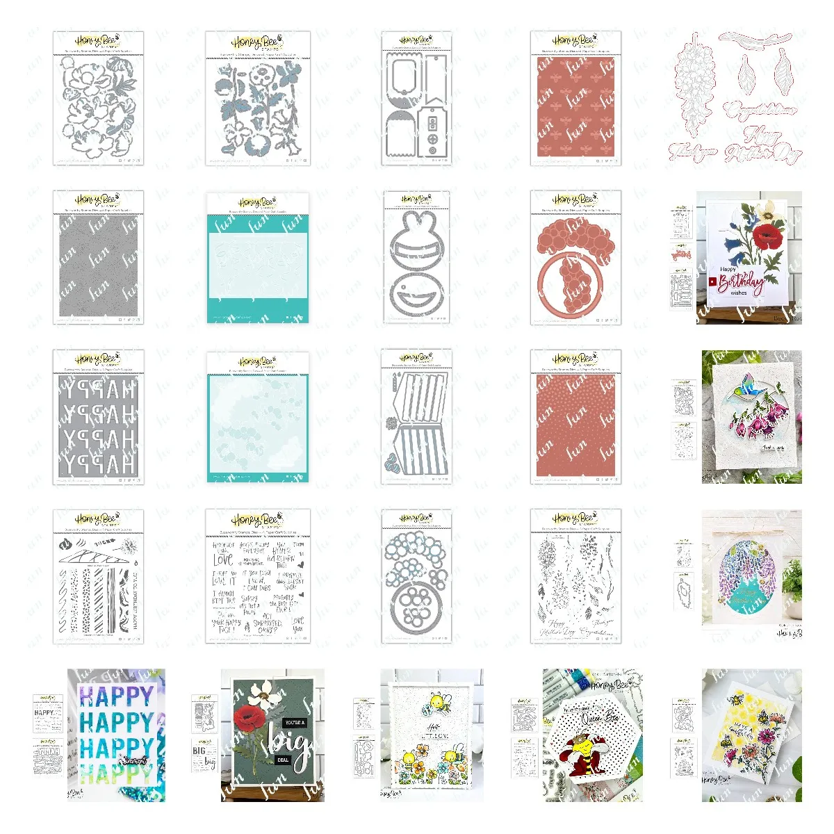 New Diy Happy Birthday Cake Gift Tags Honey Bee Hot Foil Plate Glicine Peony Flowers Vintage Hive Cut Dies Timbri Stencil Set