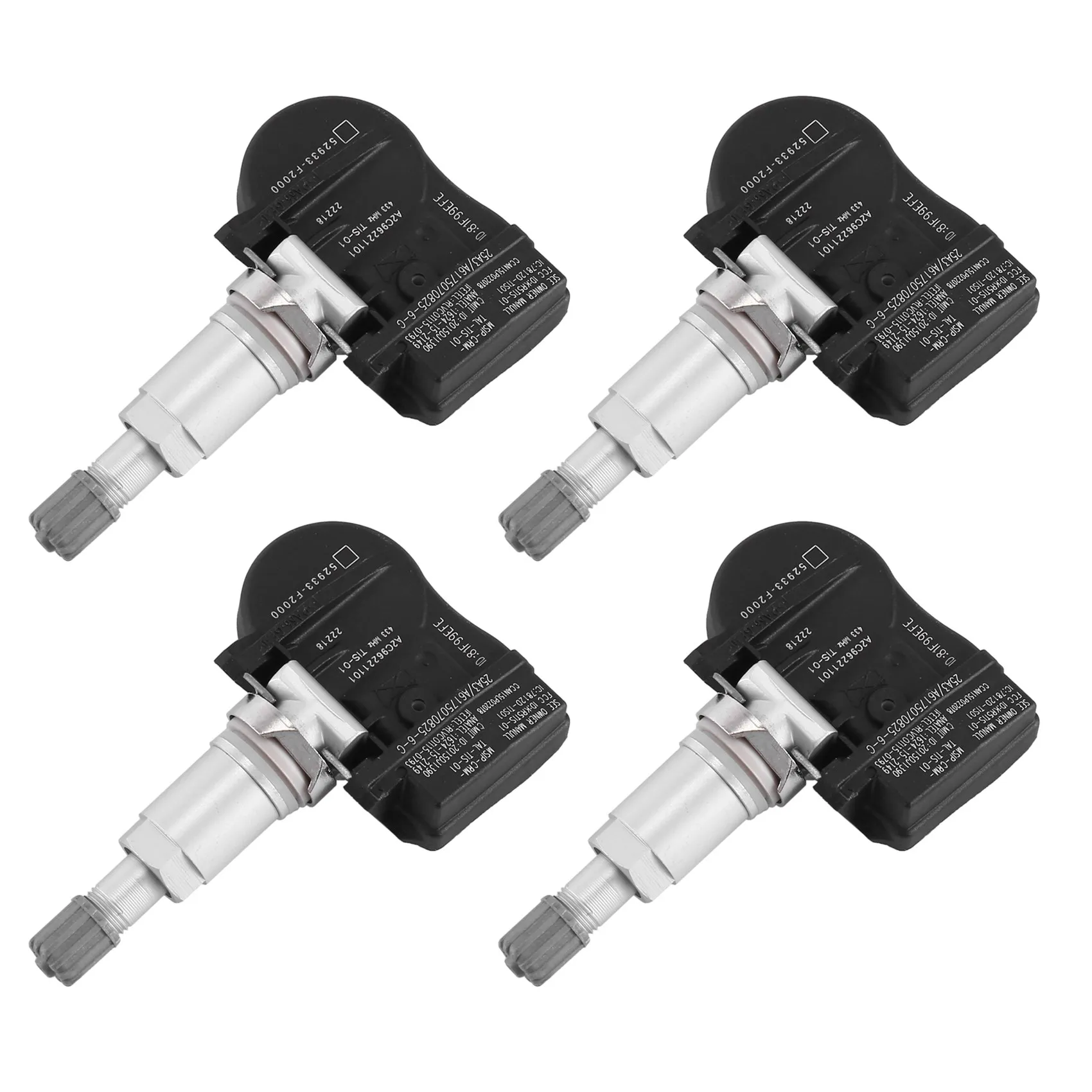 Set Di 4 Sensori Pressione Pneumatici Tpms 52933-F2000 Per Hyundai Elantra Kona 52933 F2000