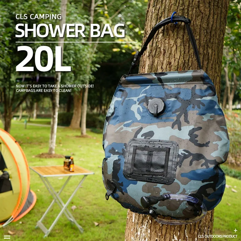 20L Outdoor Camping Shower Water Bag Riscaldamento Solare Doccia Portatile Campeggio Escursionismo Arrampicata Attrezzatura Da Bagno Ducha Portatil Ca