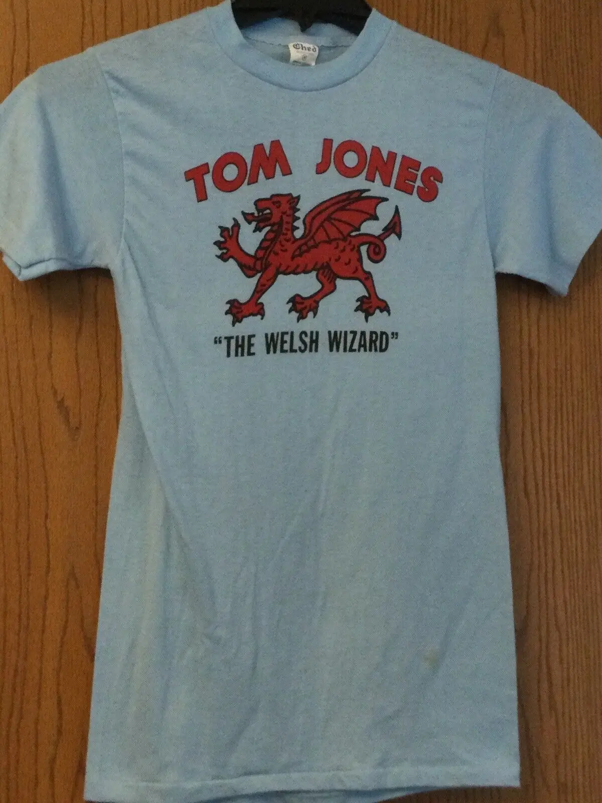 Tom Jones "The Welsh Wizard" Camicia Blu Vintage Cotton Blend M Ched