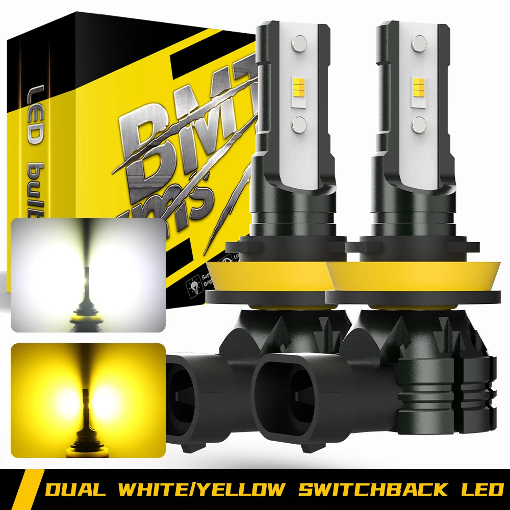 Bmtxms 12000Lm Canbus H8 H11 H16 Led Fendinebbia H10 9145 9006 Led Fendinebbia Drl Lampada Diurna Bianco Giallo Doppio Colore Switchback Led