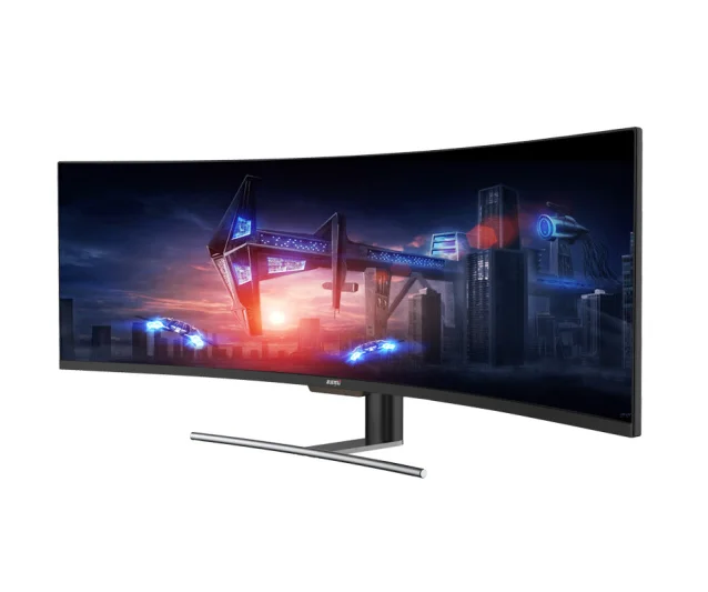Monitor Da Gioco Led Curvo 4K Qled Da 49 Pollici Super Largo 144Hz