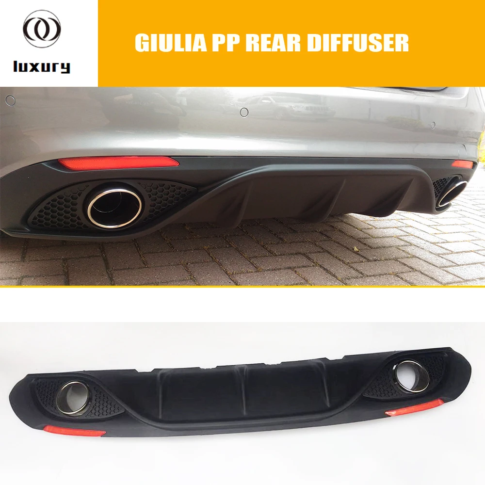 Diffusore Paraurti Posteriore Abs Per Alfa Romeo Giulia 200P 280P 2017 Up