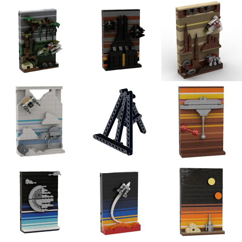 Diy Moc Tales Of The Space Age 2 Bricks Model Cassini Probe Orbiting Saturn Building Block Painting Giocattoli Educativi Regalo