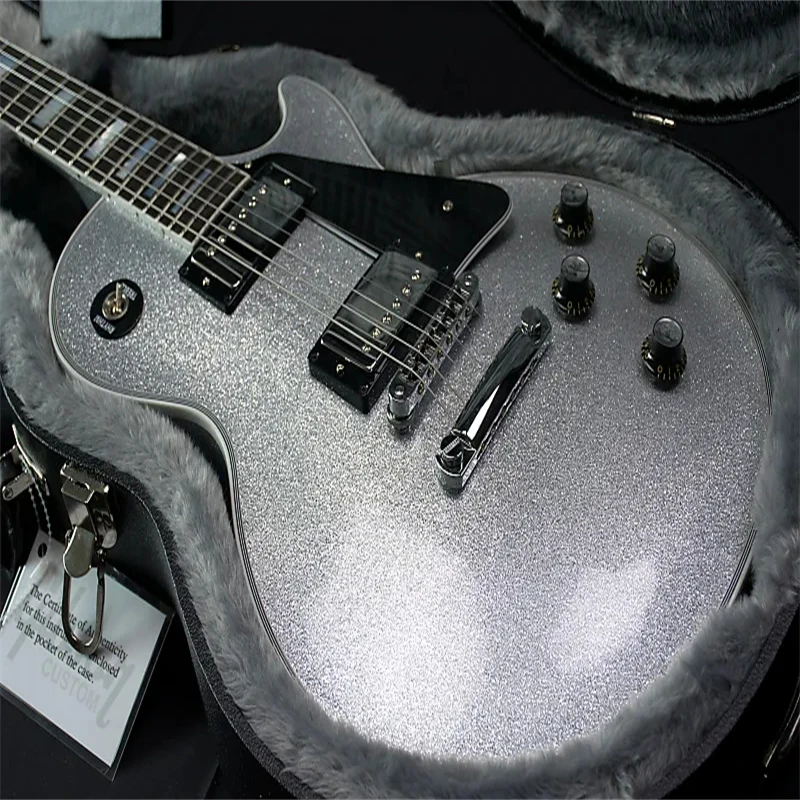 Les Paul Negozio Personalizzato Su Misura ~ Silver Sparkle